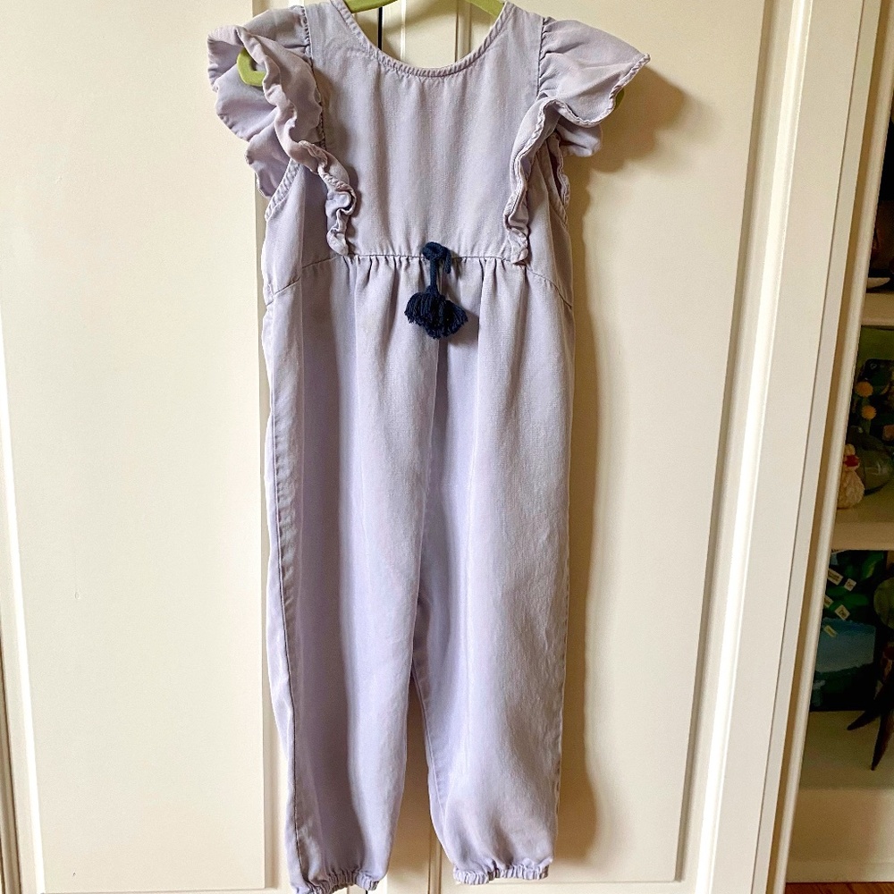 COPY - ZARA - Ruffled Chambray Jumpsuit - Toddler 3-4 yrs
